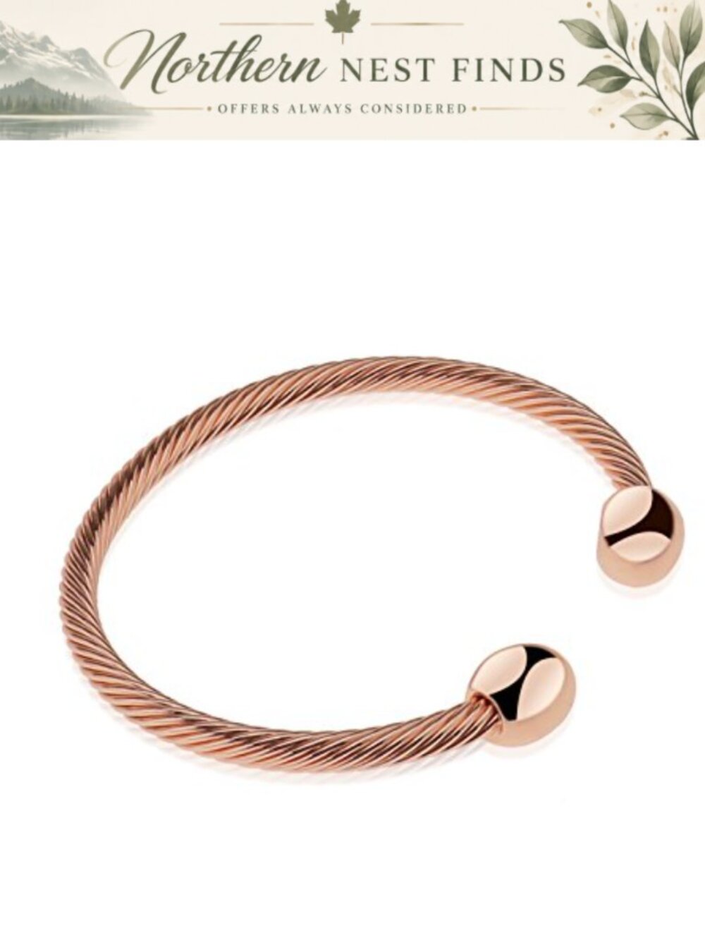Copper Therapy Arthritis Pain Bangle Healing Cuff for Men Women Adjustable